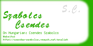 szabolcs csendes business card